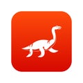 Elasmosaurine dinosaur icon digital red