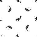 Elasmosaurine dinosaur pattern seamless black