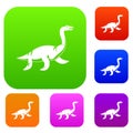 Elasmosaurine dinosaur set color collection