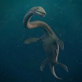 Elasmosaurus, genus of plesiosaur from the Late Cretaceous period, 3d science illustration