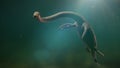 Elasmosaurus, long-necked plesiosaur from the Late Cretaceous period, 3d science illustration