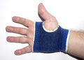 Elastic arm brace.Bandage for stretching and dislocation of the arm.Elastic armband.Elastic bandage on the wrist.
