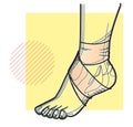 Elastic bandage for Ankle Sprain - Illustration