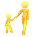 Elastic yellow humanoid family icon