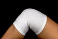 Elasticated Knee Support on Black Background Royalty Free Stock Photo