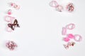 Elastics and hairpins for a little fashionista in pink colors Royalty Free Stock Photo