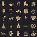 Elation icons set, simple style