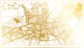 Elazig Turkey City Map in Retro Style in Golden Color. Outline Map