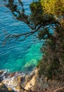 Elba Island, rugged coast cliffs and transparent turquoise water, Italy, Tuscany.