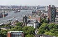 hamburg harbor landscape from the lookout tower of st michael's church