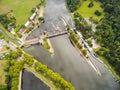 Elbe -Labe River in Nymburk - Nimburg. Royalty Free Stock Photo