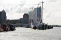 Elbe Philharmonic Hall and museum ship in Hamburg