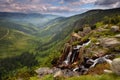 Elbe waterfall in Krkonose's woods