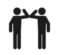Elbow bump icon. New novel greeting to avoid the spread of coronavirus. Two friends meet with bare hands. Instead of greeting