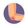 Elbow injury isolated icon hand or arm traumatology