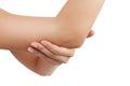 Elbow pain. Royalty Free Stock Photo