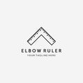 Elbow Ruler of Carpentry Tools Logo Vector Design Vintage Illustration like House Royalty Free Stock Photo