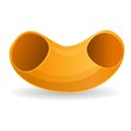 Elbows pasta icon, cartoon style