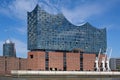 Elbphilharmonie, Hamburg concert hall, modern architecture with glass and traditional red brick in the warehouse city, famous Royalty Free Stock Photo