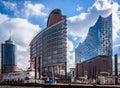 Elbphilharmonie Hamburg & Hanseatic Trade Center & Columbus Haus Royalty Free Stock Photo