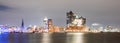 Elbphilharmonie and Hamburg harbor at night