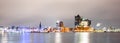 Elbphilharmonie and Hamburg harbor at night