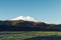 Elbrus, Green Hills And Meadow At Sunny Day. Elbrus Region, Northern Caucasus, Russia
