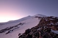 Elbrus highest peak of Europe and Russia in sunset
