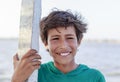 Elbrus lake,Egypt - JULY 24 ,2015:Young Egyptian boy smile.