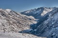 The Elbrus region. Baksan Gorge Kabardino-Balkaria Russia. Chair lift on Mount Cheget