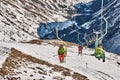 The Elbrus region, Kabardino-Balkaria, Russia. Chairlift on Mount Cheget