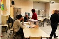 Citizens voting in a polling station in Spain