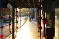 Elche, Alicante, Spain- street in the center of the city at sunrise