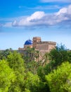 Elche Elx Alicante el Palmeral Palm trees Park and Altamira Palace Royalty Free Stock Photo