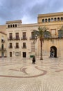 Elche, Spain. April 19, 2024: Main facade of the city hall of the city of Elche.