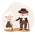 Elder couple promise flat design vector