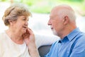 Elder couple taking care of each other