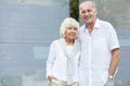 Elder couple traveling and sightseeing Royalty Free Stock Photo