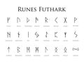 Elder Futhark Runes engraved on stones isolated on white background illustration