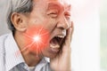 Elder man with severe toothache Royalty Free Stock Photo