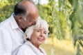 Elder marriage hugging