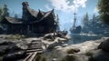 The Elder Scrolls V Skyrim open-world RPG fantasy cinemat one generative AI