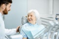 Elder woman during the consultation with dentist Royalty Free Stock Photo