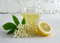 Elderberry drink with lemon Royalty Free Stock Photo