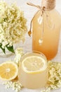 Elderberry flower drink with sliced lemon Royalty Free Stock Photo