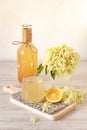 Elderberry flower drink with sliced lemon Royalty Free Stock Photo