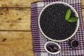 Elderberry jam and fresh ripe berries Royalty Free Stock Photo