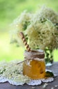 Elderflower honey in jar