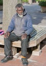 Elderly African american homeless man