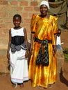 Elderly African woman grandmother in traditional Ugandan dress, Uganda